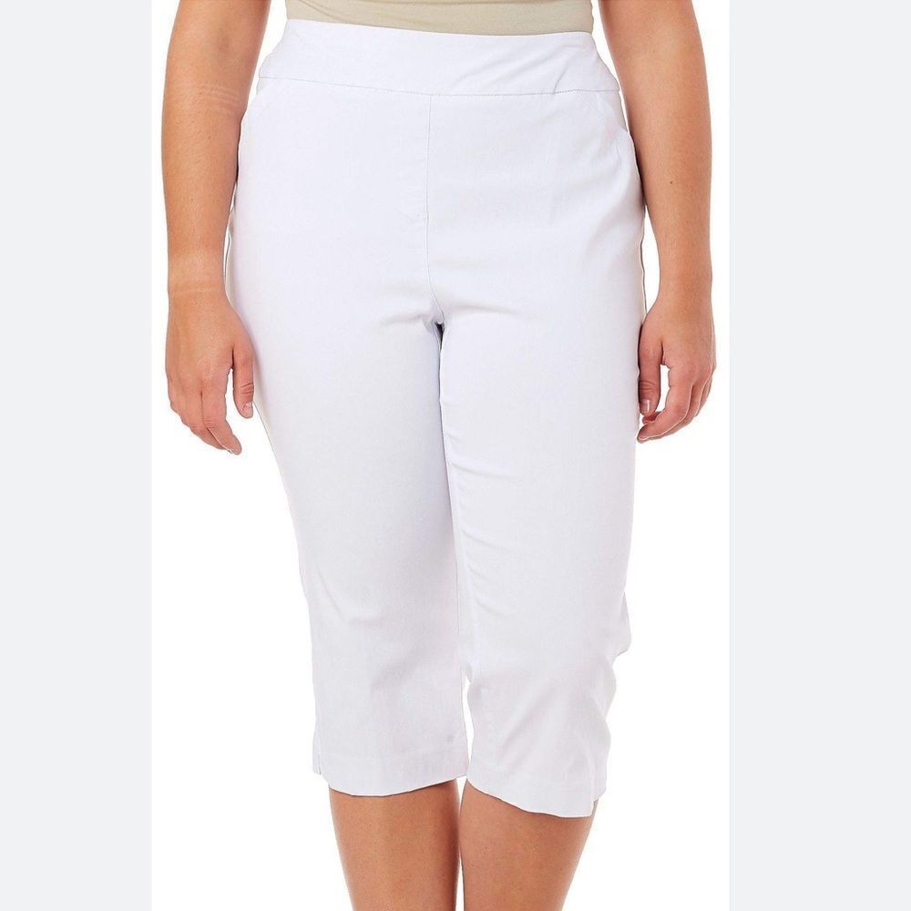 Women's Coral Bay Petites White Cropped Pants Sz 12 Petite